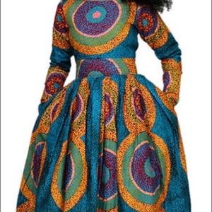 Long sleeves maxi African dress